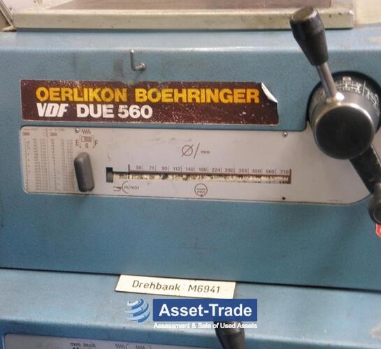 Gebrauchte VDF BOEHRINGER Boehringer DUE 560/1000 - Frontansicht und Maschinenübersicht