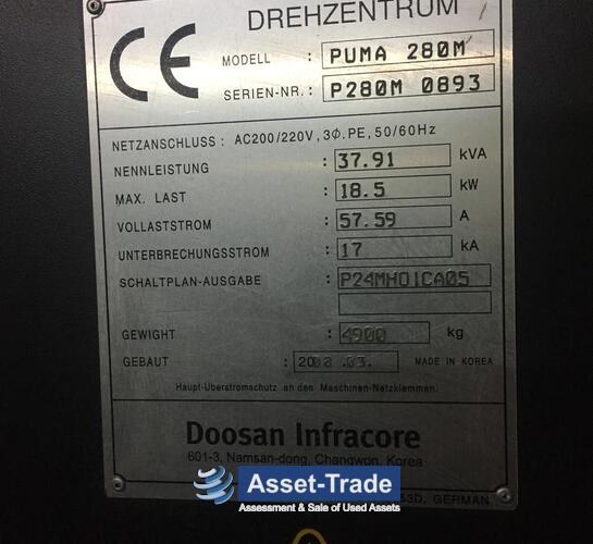 Günstige DOOSAN Puma 280M CNC Drehmaschine | Asset-Trade