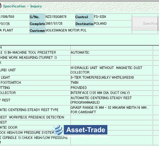 MORI SEIKI - Tour à arbre NZ-S1500 / 500 à vendre | Asset-Trade