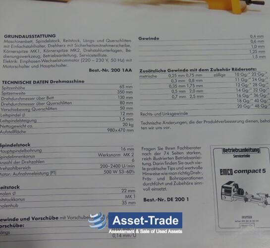 Peu coûteux EMCO acheter mini tour compact 5 en ligne | Asset-Trade