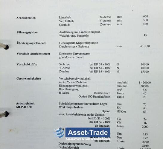 La mâna a doua HELLER Centrul de prelucrare orizontal MCP-H 150 | Asset-Trade