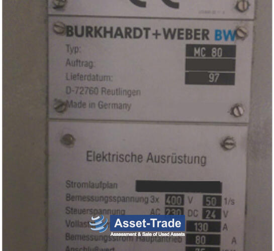 Подержанный BURKHARDT + WEBER MC 80 самые выгодные цены 5 | Asset-Trade
