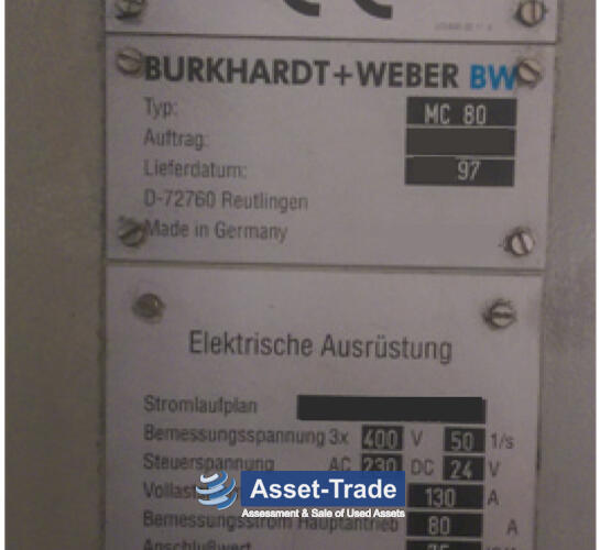 Used BURKHARDT + WEBER MC 80 for Sale 5 | Asset-Trade