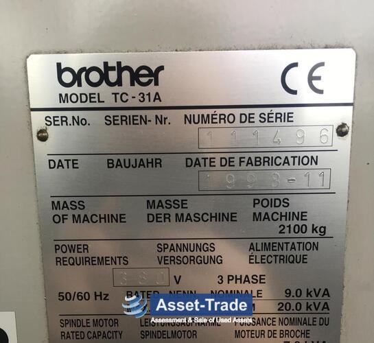 Seconda mano Brother TC-31A Centro di lavoro verticale per foratura/maschiatura CNC | Asset-Trade