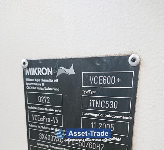 Подержанный MIKRON VCE600 Pro продается недорого | Asset-Trade