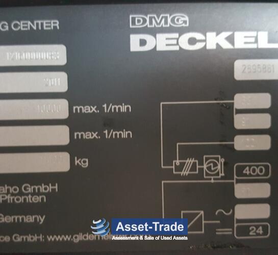 DMG DECKEL DMU 85 monoBLOCK - Typenschild Baujahr 2011, Maschinendaten und CE-Kennzeichnung