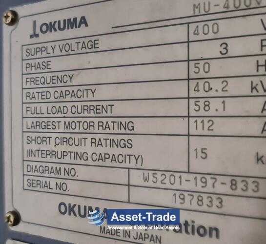Peu coûteux OKUMA Acheter MU-400-V-II VMC | Asset-Trade