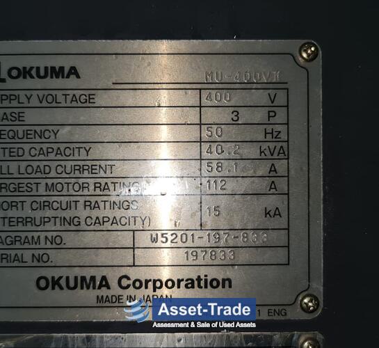 La mâna a doua OKUMA MU-400-V-II VMC de vânzare | Asset-Trade