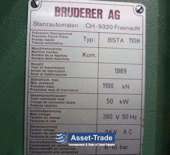 Used BRUDERER - BSTA 110H with BBV 205/120 | Asset-Trade