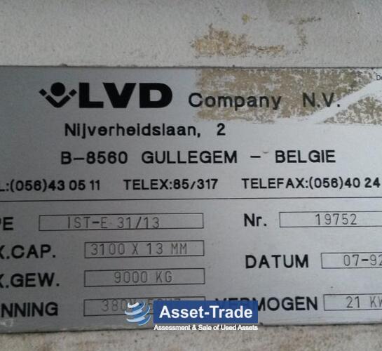 Used LVD IST-E 31/13, 3100 x 13 mm - NC Hydraulic shears | Asset-Trade