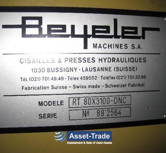 Used BEYELER RT80 x3100 DNC - press brake | Asset-Trade