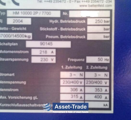 Używany BATTENFELD HM 10000 2P/7700 SO | Asset-Trade