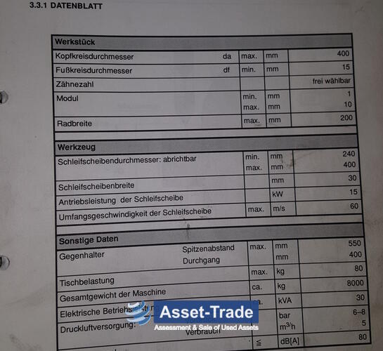 Używane szlifierki do kół zębatych HÖFLER Promat 400 | Asset-Trade