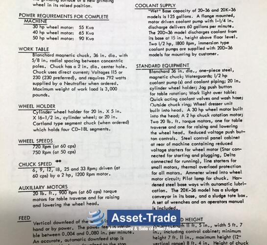 प्रयुक्त ब्लैंचर्ड 20AD-36 रोटरी ग्राइंडिंग मशीन | Asset-Trade