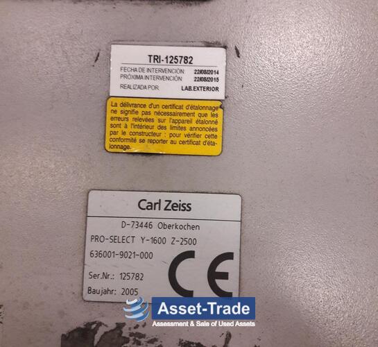 Second Hand CARL ZEISS Pro-Select Y1600 Z2500 for Sale | Asset-Trade