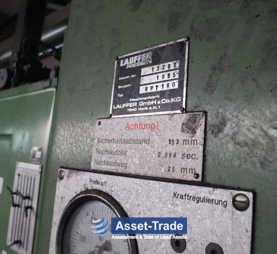 LAUFFER RPT160 - Manufacturer nameplate Built 1985, serial plate and CE certification