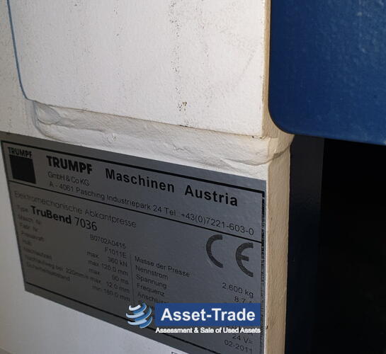 Preiswerte Trumpf TruBend 7036 CNC-Biegemaschine günstig kaufen | Asset-Trade 