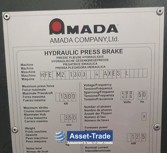 Second Hand AMADA HFE M2 1303 L Hydraulic Press Brake with low hours for sale