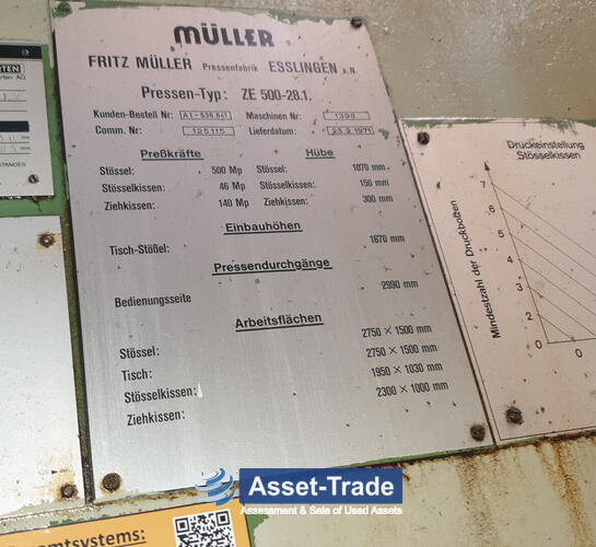 Preiswerte FRITZ MÜLLER ZE 500-28 hydraulische Presse | Asset-Trade