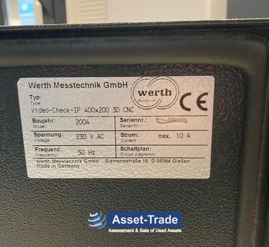 Second Hand WERTH Video Check IP 400x200 3D CNC multi-sensor coordinate measuring machine for sale | Asset-Trade