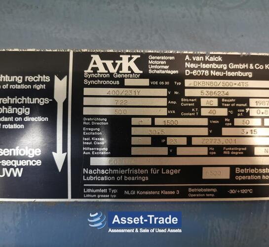 MTU 6V 396 TC 42 mit AvK (A. van Kaick) DKBN80/500-4TS Generator 500 kVA - Peripherie, Zubehör und Späneförderer (Ansicht 9)