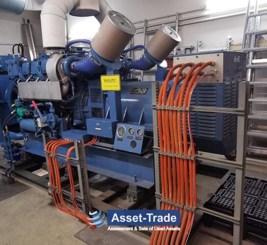 MTU 6V 396 TC 42 mit AvK (A. van Kaick) DKBN80/500-4TS Generator 500 kVA - Arbeitsraum, Spindel und Maschinentisch