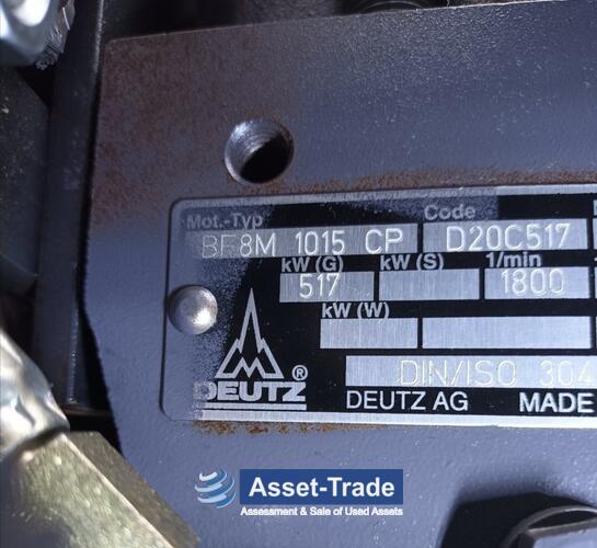 DEUTZ Power Generators BF 8M 1015CP - Manufacturer nameplate Built 2000, serial plate and CE certification