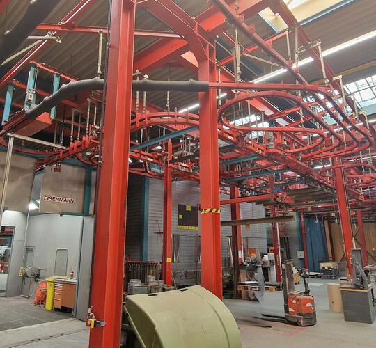 Second hand EISENMANN Powder- & Paintingline with modernised Controls for sale